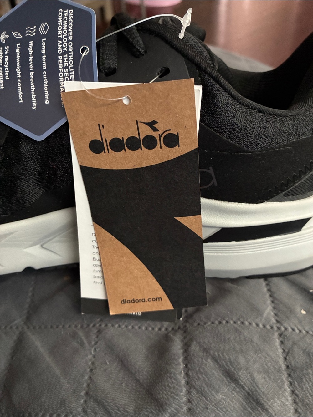 Diadora Black and White Athletic Sneakers - Picture 6 of 8